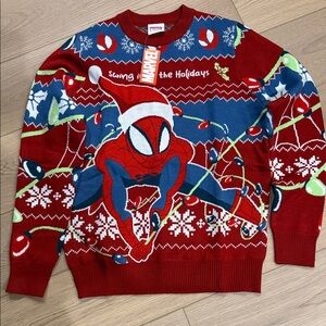 Marvel Red and Blue Spider-Man Festive Sweater